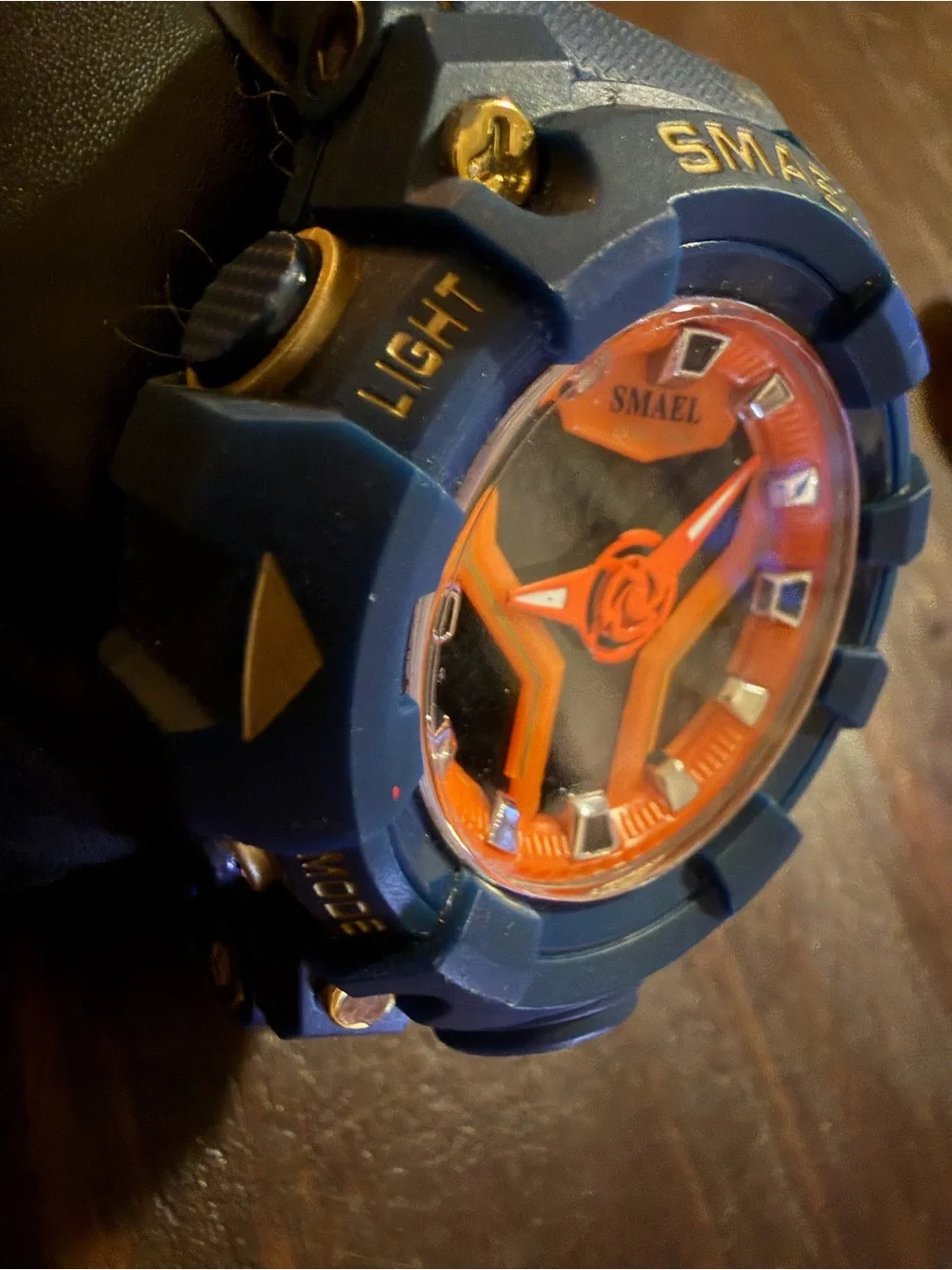SMAEL Sport Digital-Analog Watch in Navy & Orange